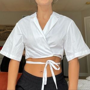 Zara white cropped button up XS NEVER WORN